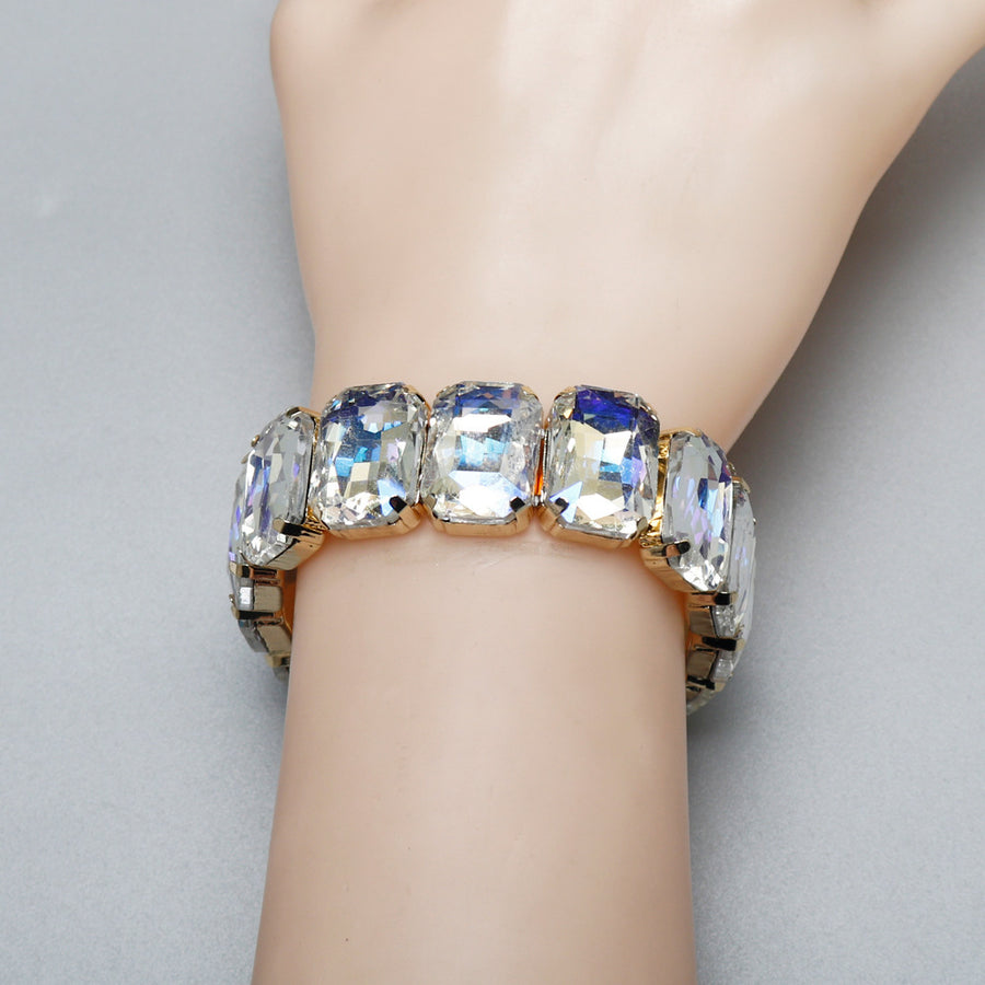 Colorful Square-shaped Multi-colored Crystal Bracelet
