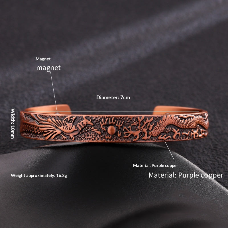 Antique Bronze Brushed Magnet Bracelet for Timeless Style