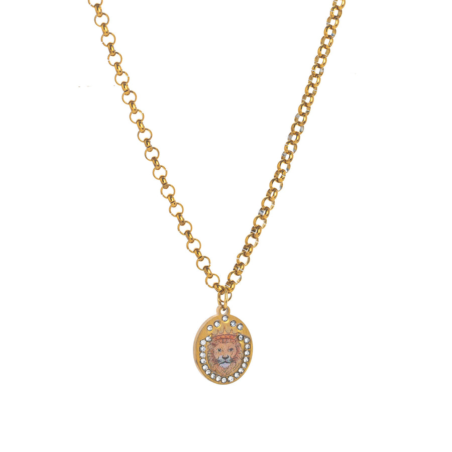 European and American Warrior Guardian Tarot Card Necklace