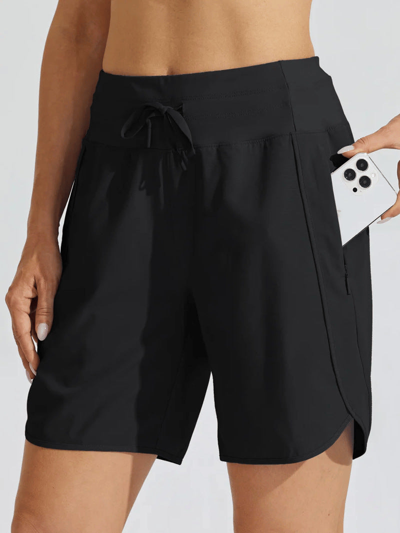 Casual Zipper Yoga Sports Shorts for Women