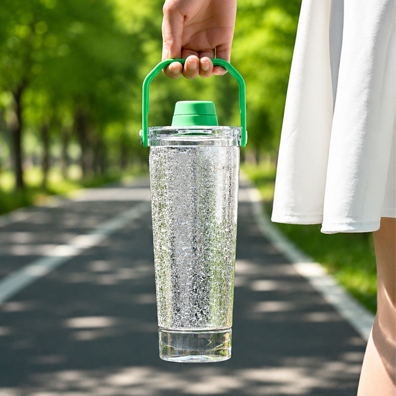 Ice-crack Pattern Stainless Steel Shaker - Portable Insulated Cold Cup