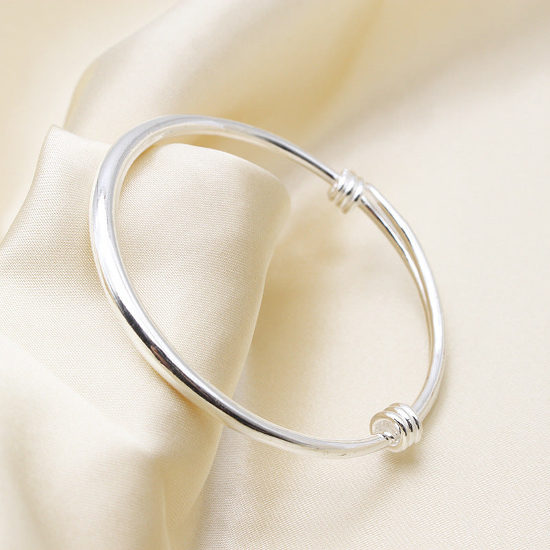 Ethnic Style Retro Miao Silver Plated Lucky Word Bracelet