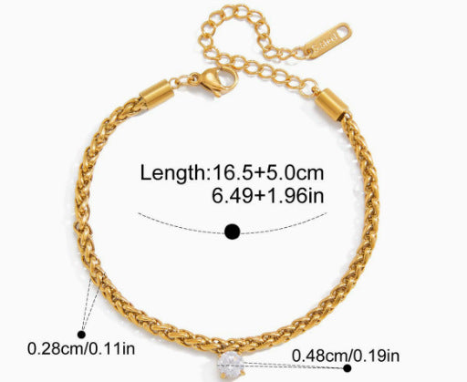 Lucky Pig-Nose Clasp Golden Titanium Steel Bracelet for Women