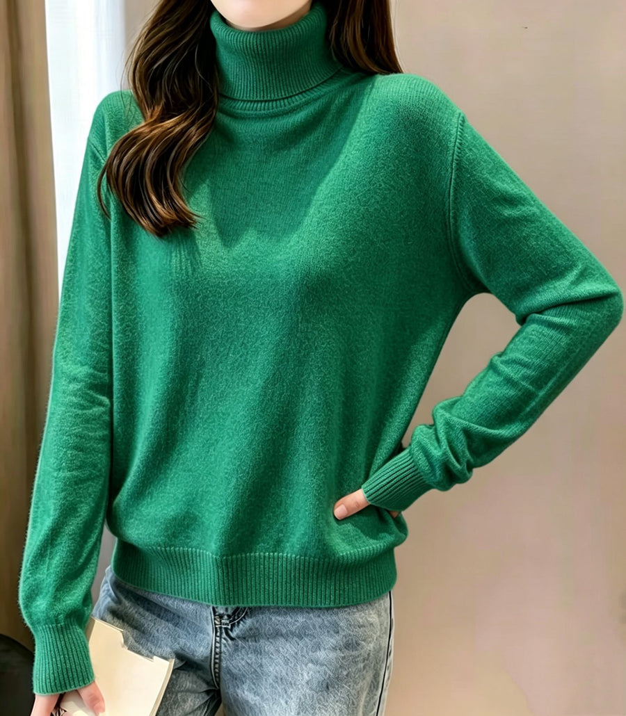 Womens Turtleneck Crop Top Pullover Sweater
