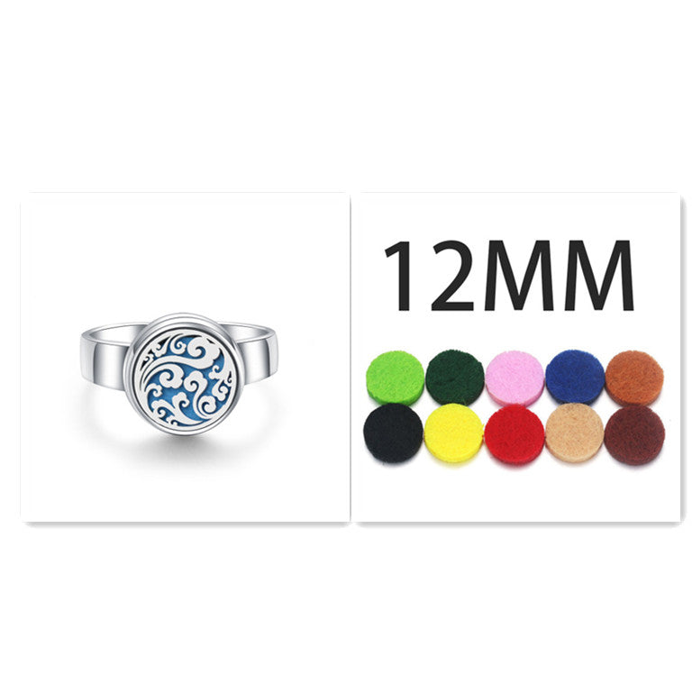 Stainless Steel Aromatherapy Locket Ring - Tree of Life Design