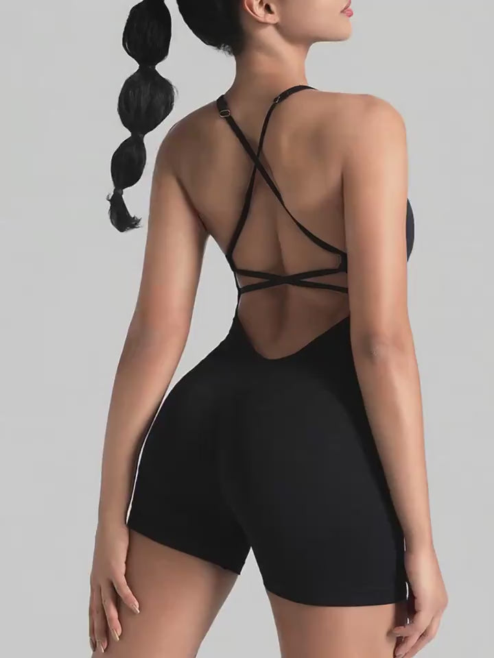 Seamless One-Piece Yoga Jumpsuit - Peach Butt Bodysuit