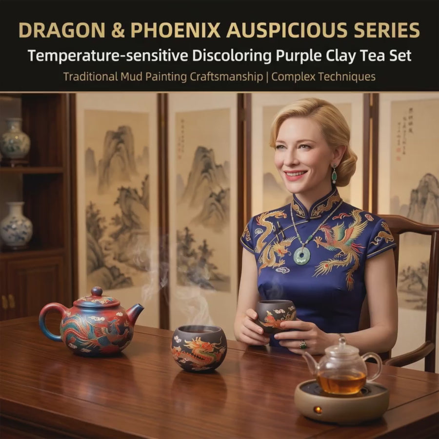 Dragon And Phoenix Color-Changing Zisha Teacup
