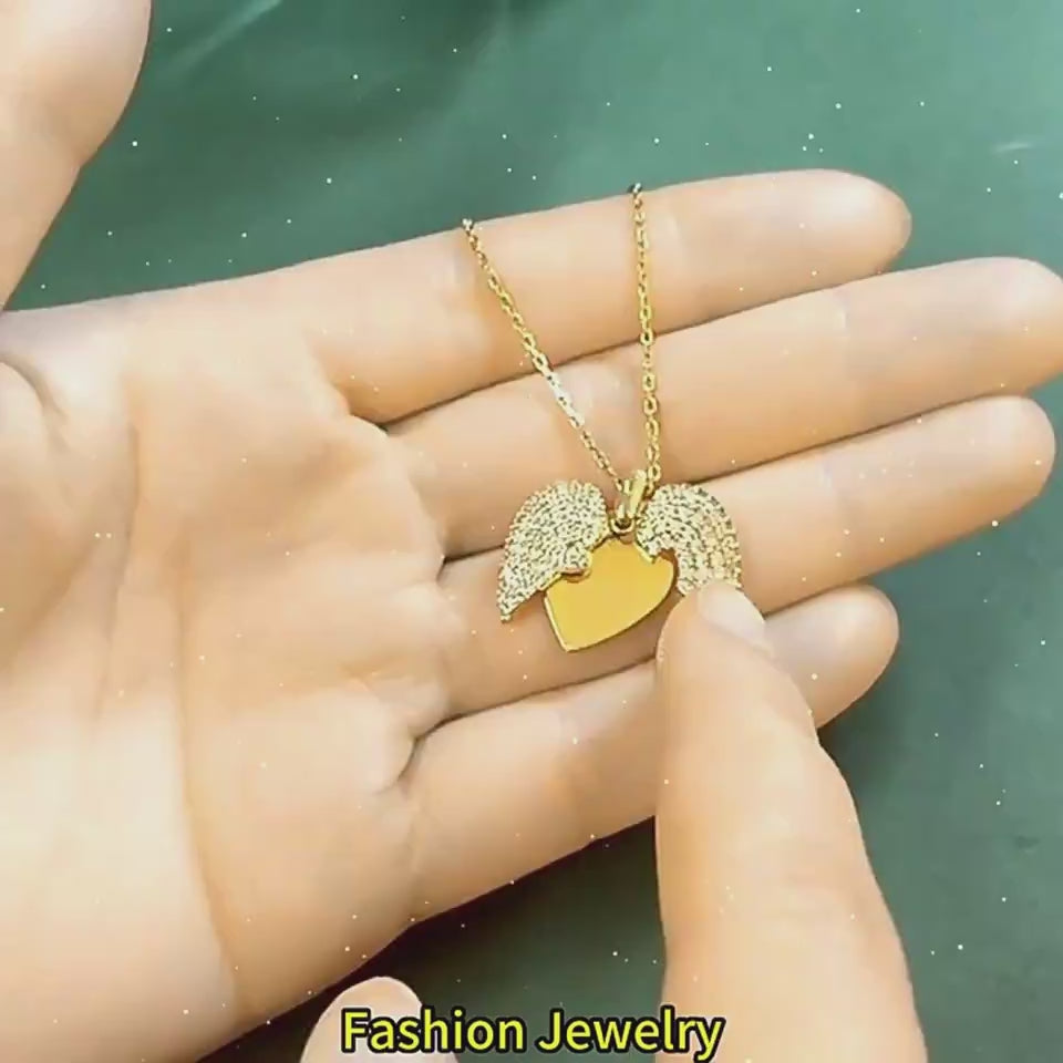 Personalized Heart Locket Necklace - Custom Engraved Gift