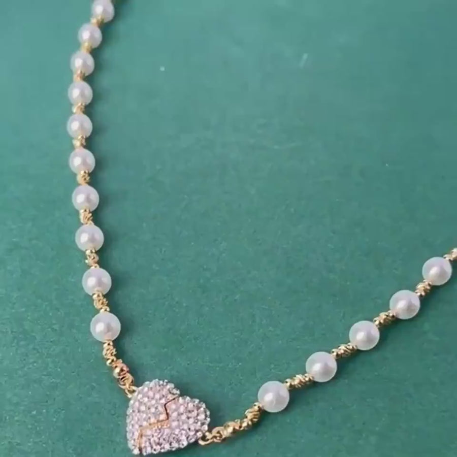 High-grade Diamond-encrusted Heart-shaped Pendant Necklace