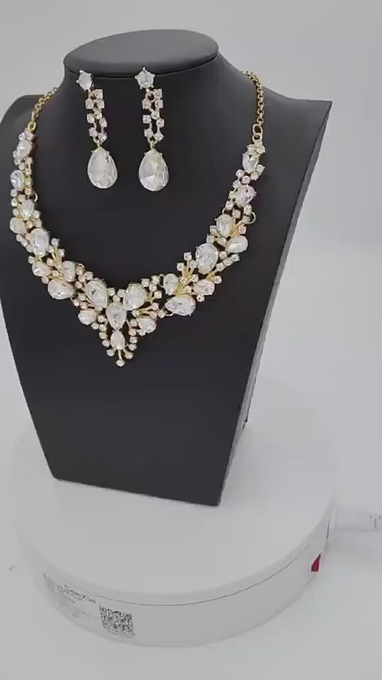 Elegant Alloy Water Drop Bridal Jewelry Set for Dresses