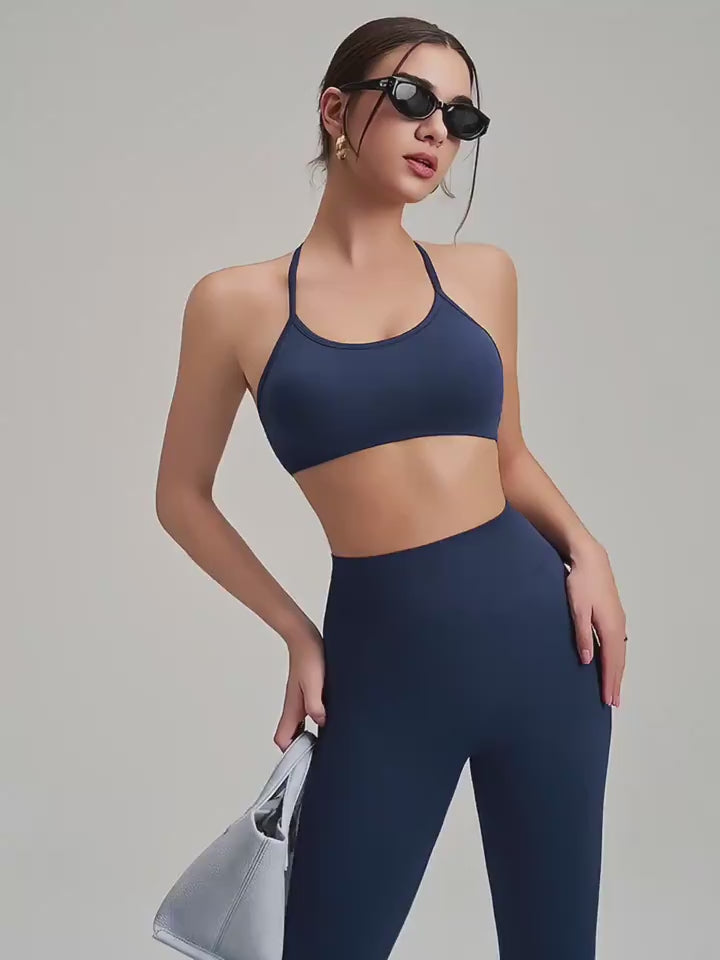 High-Elastic Seamless Knit Yoga Pants for Women - Peach